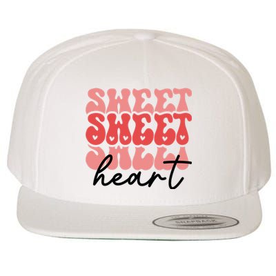 Funny Groovy Sweet Heart Retro Valentine's Day Gift Wool Snapback Cap