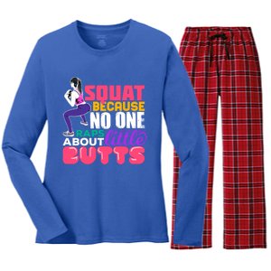 Fitness Gift Squats Because No One Raps About Little Butts Great Gift Women's Long Sleeve Flannel Pajama Set 