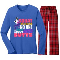 Fitness Gift Squats Because No One Raps About Little Butts Great Gift Women's Long Sleeve Flannel Pajama Set 