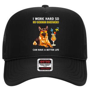 Funny German Shepherd Gifts German Shepherd Lover High Crown Mesh Back Trucker Hat