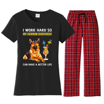 Funny German Shepherd Gifts German Shepherd Lover Women's Flannel Pajama Set