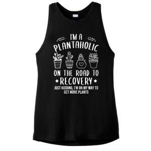 Funny Gardening Succulent Plants Lover IM A Plantaholic Ladies PosiCharge Tri-Blend Wicking Tank