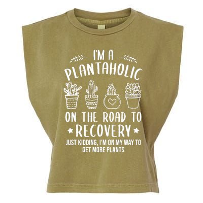 Funny Gardening Succulent Plants Lover IM A Plantaholic Garment-Dyed Women's Muscle Tee