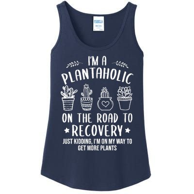 Funny Gardening Succulent Plants Lover IM A Plantaholic Ladies Essential Tank