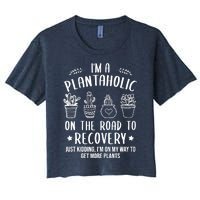 Funny Gardening Succulent Plants Lover IM A Plantaholic Women's Crop Top Tee