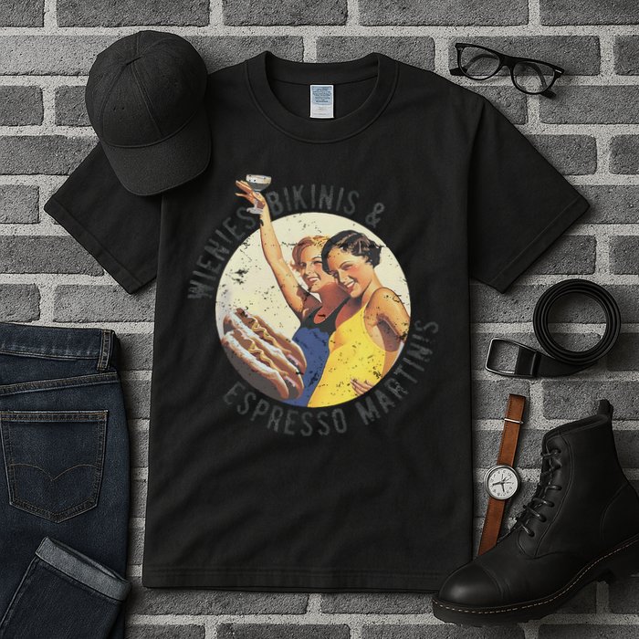 Fun Girl Summer Essentials Wienies Bikinis Espresso Martinis Tall T-Shirt