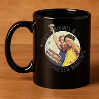 Fun Girl Summer Essentials Wienies Bikinis Espresso Martinis 11oz C Handle Ceramic Mug