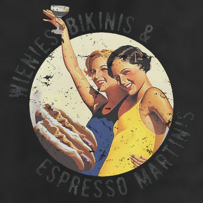 Fun Girl Summer Essentials Wienies Bikinis Espresso Martinis 11oz C Handle Ceramic Mug