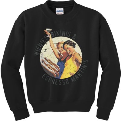 Fun Girl Summer Essentials Wienies Bikinis Espresso Martinis Kids Sweatshirt