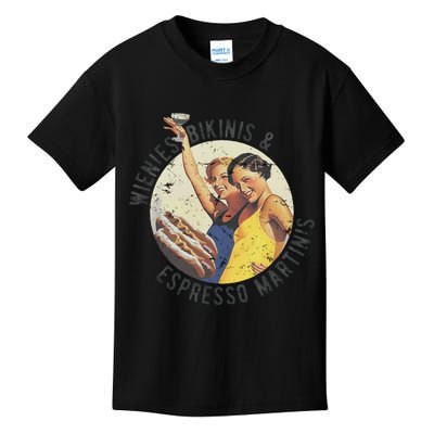Fun Girl Summer Essentials Wienies Bikinis Espresso Martinis Kids T-Shirt