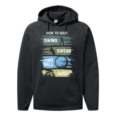 Funny Golf Swing Swear Findball Repeat Performance Fleece Hoodie