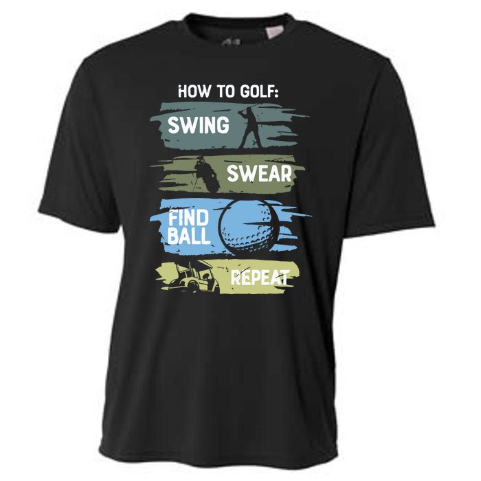 Funny Golf Swing Swear Findball Repeat Cooling Performance Crew T-Shirt