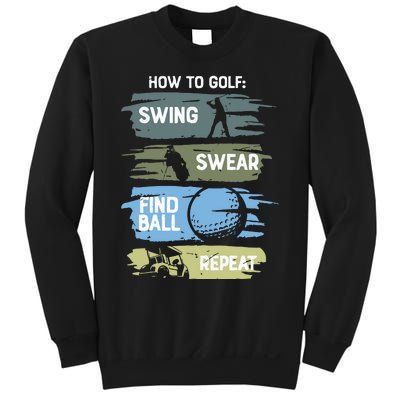 Funny Golf Swing Swear Findball Repeat Sweatshirt