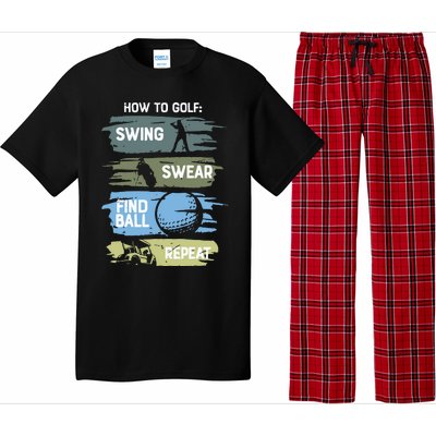 Funny Golf Swing Swear Findball Repeat Pajama Set