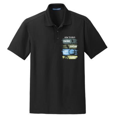 Funny Golf Swing Swear Findball Repeat Dry Zone Grid Polo