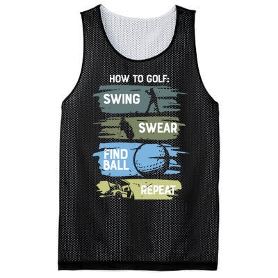 Funny Golf Swing Swear Findball Repeat Mesh Reversible Basketball Jersey Tank