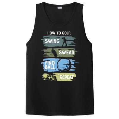 Funny Golf Swing Swear Findball Repeat PosiCharge Competitor Tank