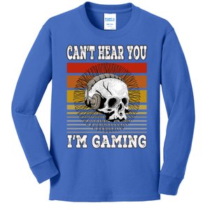 Funny Gamer Skull Gift Headset Can't Hear You I'm Gaming Meaningful Gift Kids Long Sleeve Shirt