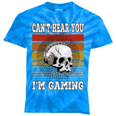 Funny Gamer Skull Gift Headset Can't Hear You I'm Gaming Meaningful Gift Kids Tie-Dye T-Shirt