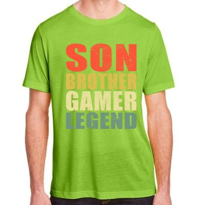 Funny Gaming Son Brother Gamer Legend Retro Gift Adult ChromaSoft Performance T-Shirt