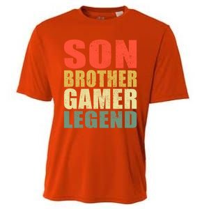 Funny Gaming Son Brother Gamer Legend Retro Gift Cooling Performance Crew T-Shirt