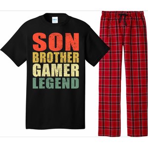 Funny Gaming Son Brother Gamer Legend Retro Gift Pajama Set