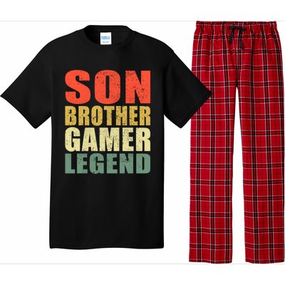 Funny Gaming Son Brother Gamer Legend Retro Gift Pajama Set