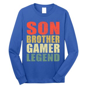 Funny Gaming Son Brother Gamer Legend Retro Gift Long Sleeve Shirt