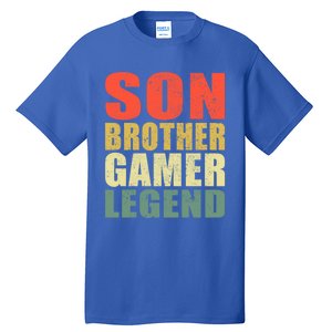 Funny Gaming Son Brother Gamer Legend Retro Gift Tall T-Shirt