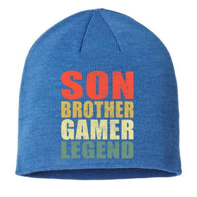 Funny Gaming Son Brother Gamer Legend Retro Gift Sustainable Beanie