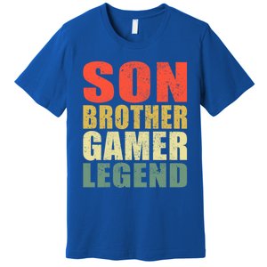 Funny Gaming Son Brother Gamer Legend Retro Gift Premium T-Shirt