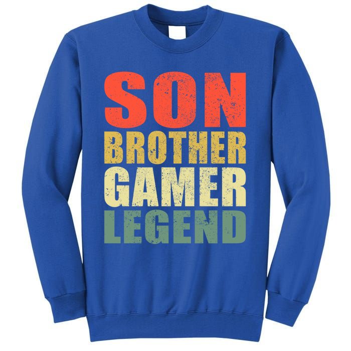 Funny Gaming Son Brother Gamer Legend Retro Gift Tall Sweatshirt