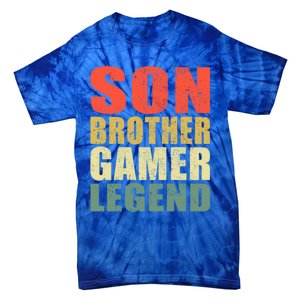 Funny Gaming Son Brother Gamer Legend Retro Gift Tie-Dye T-Shirt