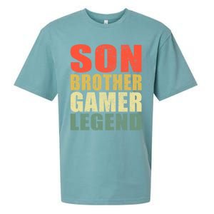 Funny Gaming Son Brother Gamer Legend Retro Gift Sueded Cloud Jersey T-Shirt