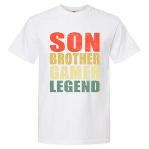 Funny Gaming Son Brother Gamer Legend Retro Gift Garment-Dyed Heavyweight T-Shirt