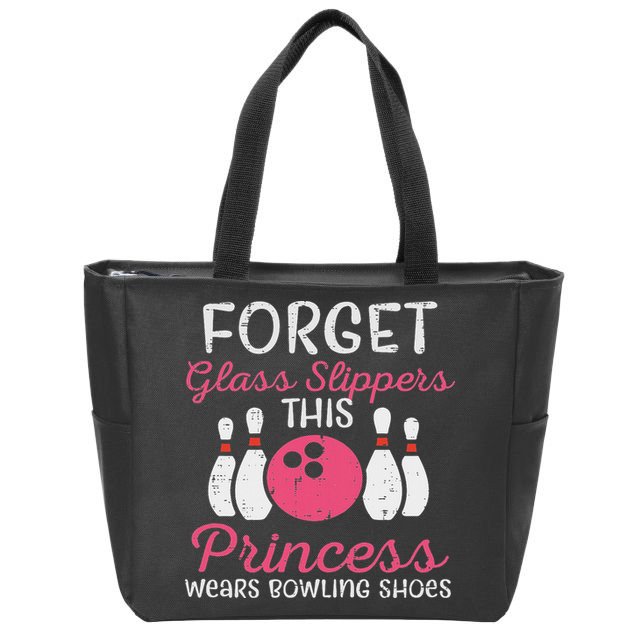 Forget Glass Slippers Bowling Shoes Bowler Women Zip Tote Bag