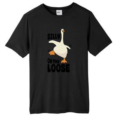 Funny Goose Saying Silly Goose On The Loose Tall Fusion ChromaSoft Performance T-Shirt