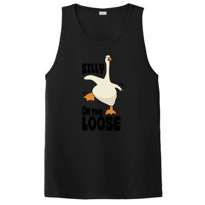 Funny Goose Saying Silly Goose On The Loose PosiCharge Competitor Tank