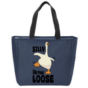 Funny Goose Saying Silly Goose On The Loose Zip Tote Bag