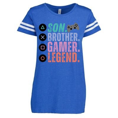 Funny Gaming Son Brother Gamer Legend Enza Ladies Jersey Football T-Shirt