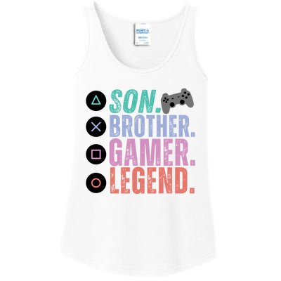 Funny Gaming Son Brother Gamer Legend Ladies Essential Tank