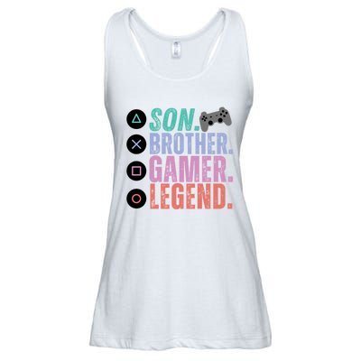 Funny Gaming Son Brother Gamer Legend Ladies Essential Flowy Tank