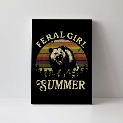 Feral Girl Summer Sarcastic Angry Opossum Canvas