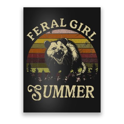 Feral Girl Summer Sarcastic Angry Opossum Poster