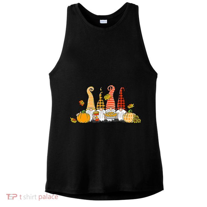 Fall Gnome Shirt Gnomes Hello Fall Thanksgiving Autumn Gifts Ladies PosiCharge Tri-Blend Wicking Tank