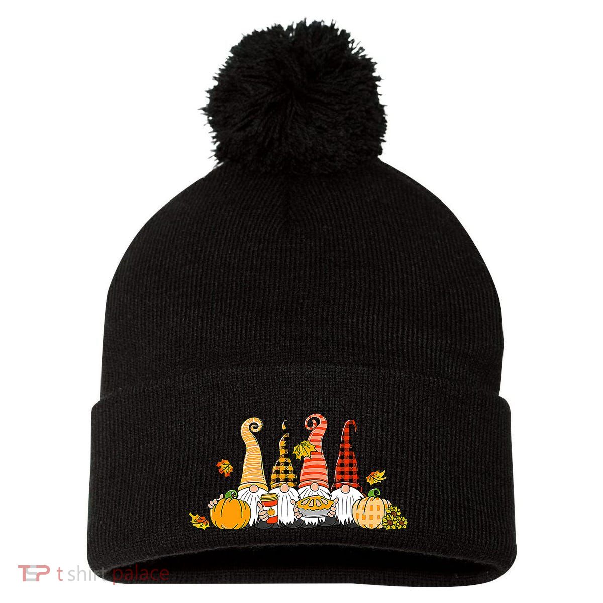 Fall Gnome Shirt Gnomes Hello Fall Thanksgiving Autumn Gifts Pom Pom 12in Knit Beanie