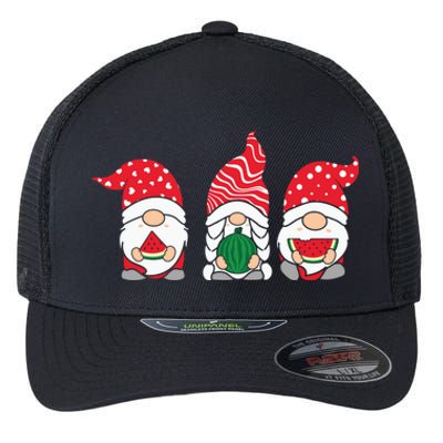 Funny Gnomes Summer Watermelon Xmas Lights Christmas In July Gift Flexfit Unipanel Trucker Cap