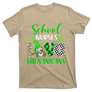 Funny Gnomes School Nurses Love Shenanigans St Patricks Day T-Shirt