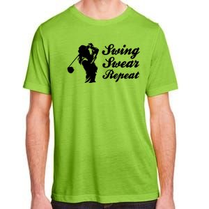 Funny Golf Swing Swear Repeat Female Golfer Version Adult ChromaSoft Performance T-Shirt