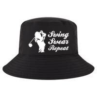 Funny Golf Swing Swear Repeat Female Golfer Version Cool Comfort Performance Bucket Hat